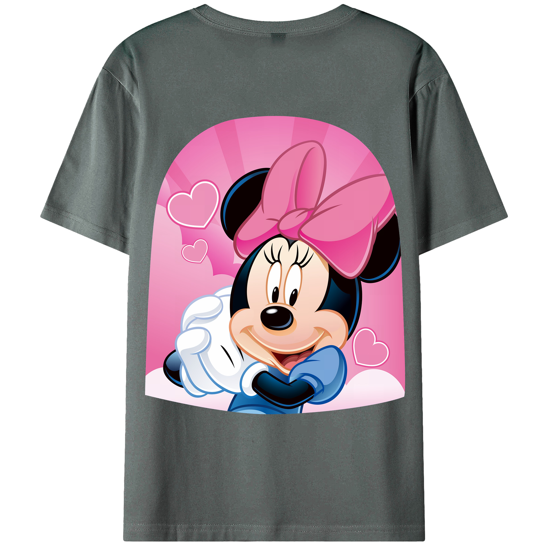 （画像用） ミッキーマウス Mickey Mouse 綿100％ メンズ半袖Tシャツ（バックプリント） 通気性